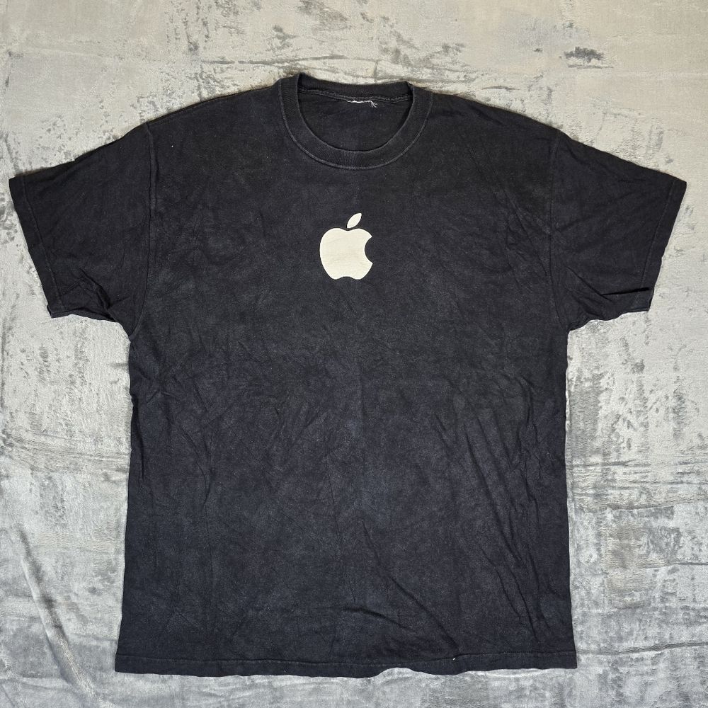 Vintage Y2K Apple Computers Logo Faded T Shirt Size XL Employee Promo Mac OS